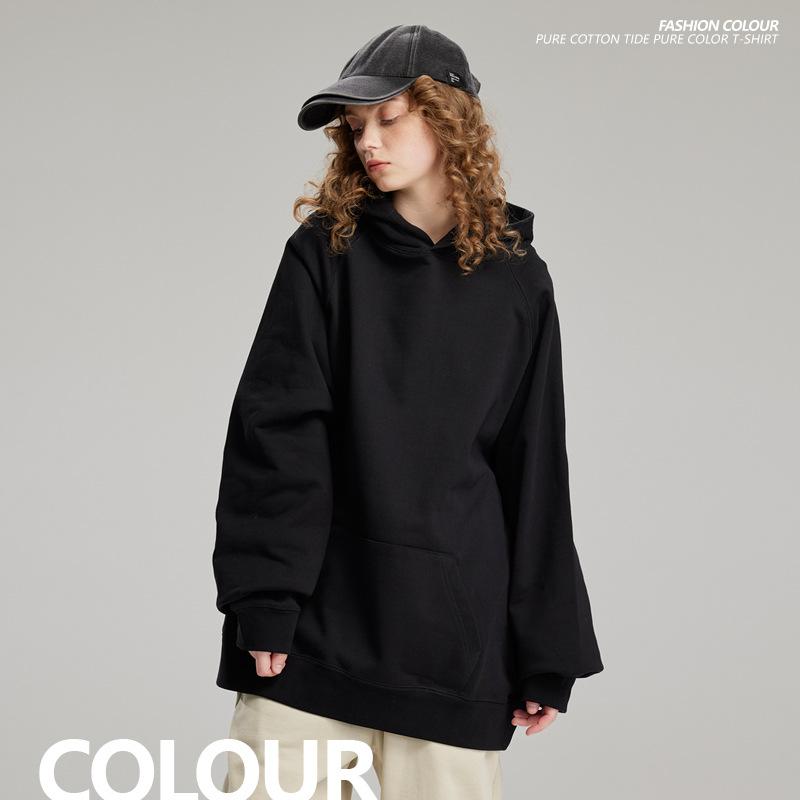 Men's pure cotton loose raglan long-sleeved sweatshirt